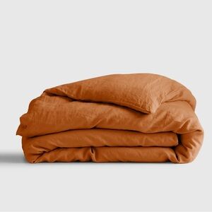 NWT Quince European Linen Duvet King Cover in Terracotta
